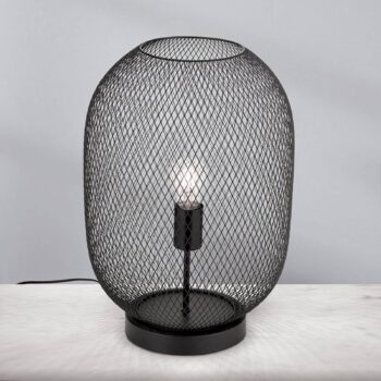 Stolná lampa Georgina s klietkovým tienidlom