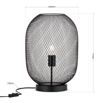Stolná lampa Georgina s klietkovým tienidlom