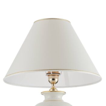 Stolná lampa Giardino Craclee v bielej, Ø 40 cm