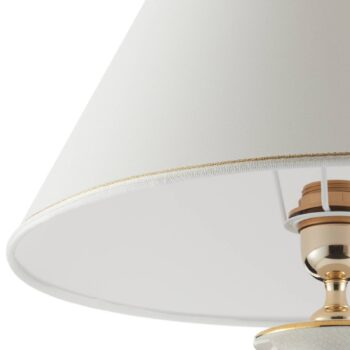 Stolná lampa Giardino Craclee v bielej, Ø 40 cm