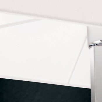 Stolná lampa Grigor s bielym ľanovým tienidlom