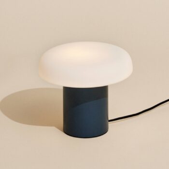 Stolná lampa HÜBSCH Ateliers, tmavomodrá, biela, sklo, železo