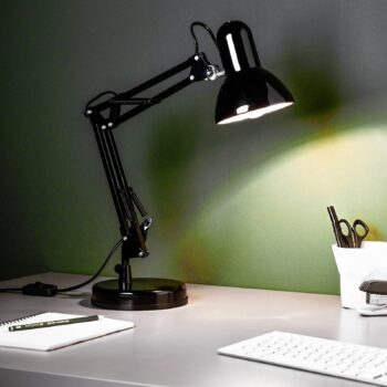 Stolná lampa Henry, čierna, výška 50 cm, nastaviteľná