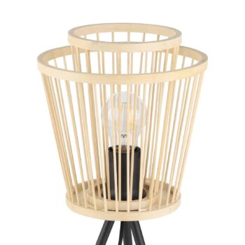 Stolná lampa Hykeham, výška 57 cm, prírodná/čierna farba, bambus