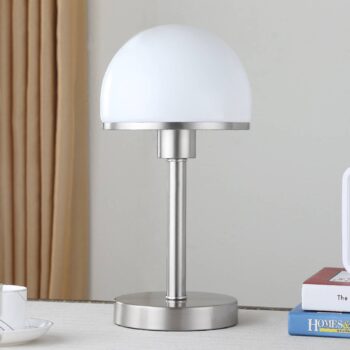 Stolná lampa Jolie so skleneným tienidlom dotyková