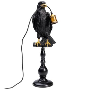 Stolná lampa KARE Animal Sitting Crow v čiernej farbe