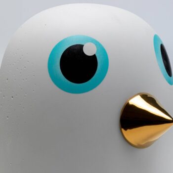 Stolná lampa KARE Birdie z porcelánu, výška 34 cm
