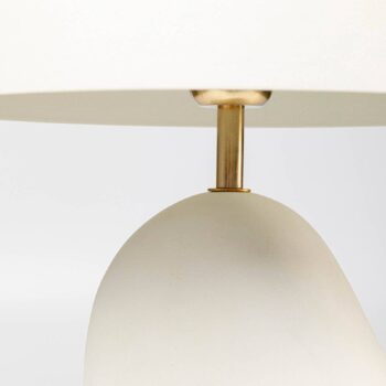 Stolná lampa KARE Nube, biela, smaltovaná oceľ, výška 48 cm
