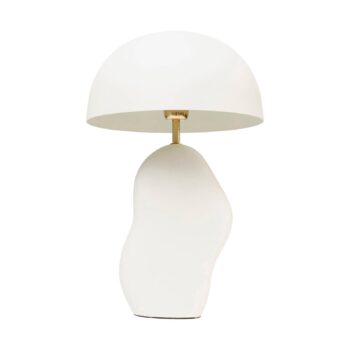 Stolná lampa KARE Nube, biela, smaltovaná oceľ, výška 48 cm