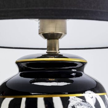 Stolná lampa KARE Zebra Face čierna textilná, porcelán, 71 cm