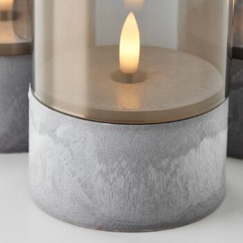 Stolná lampa LED Bougie sivá/dymovo sivá-transparentná