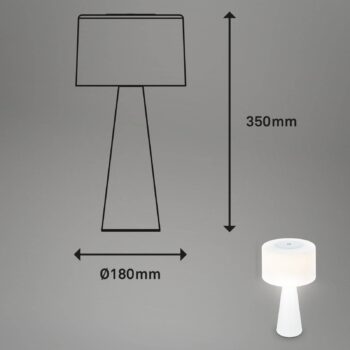 Stolná lampa LED Halo, napájaná batériami, biela