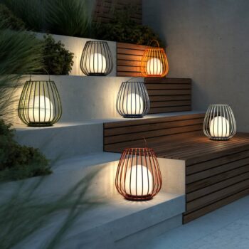 Stolná lampa LED Jim To-Go, vonkajšia plocha, červená