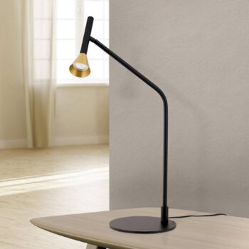 Stolná lampa LED Odeon, čierna, otočná