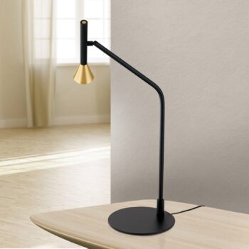 Stolná lampa LED Odeon, čierna, otočná