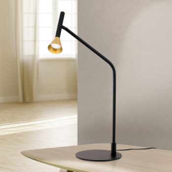 Stolná lampa LED Odeon, čierna, otočná