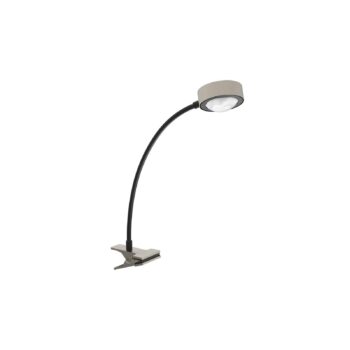 Stolná lampa LIGHTME Powerlens Flex, svorka, titánová farba