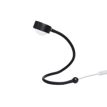 Stolná lampa LIGHTME Powerlens Snake, čierna, flexibilné rameno