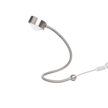 Stolná lampa LIGHTME Powerlens Snake, titánová farba, ohybné rameno