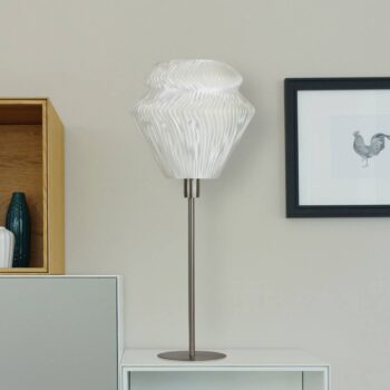 Stolná lampa Lamell z biomateriálu, Ø 25 cm