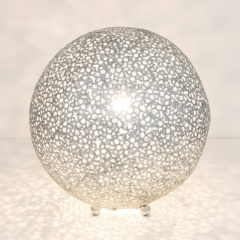 Stolná lampa Lily Grande, Ø 43 cm, striebro