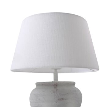 Stolná lampa Lindby Aelith, Ø 30 cm, biela, keramika, E27