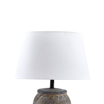 Stolná lampa Lindby Aelith, Ø 30 cm, sivá, keramika, E27