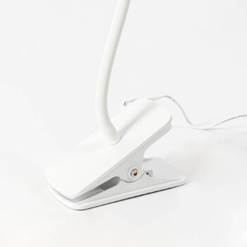 Stolná lampa Lindby Ailina LED, objímková základňa, biela