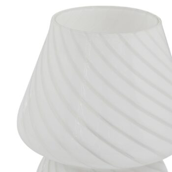 Stolná lampa Lindby Andriana, biela, sklo, Ø 15 cm