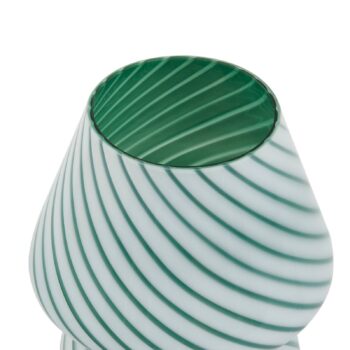 Stolná lampa Lindby Andriana, zelená/biela, sklo, Ø 15 cm