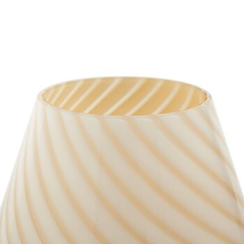 Stolná lampa Lindby Andriana, žltá/biela, sklo, Ø 15 cm