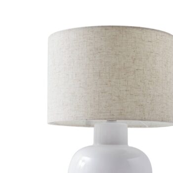 Stolná lampa Lindby Arved, biela, textil, keramika, 46 cm