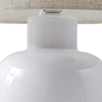 Stolná lampa Lindby Arved, biela, textil, keramika, 46 cm