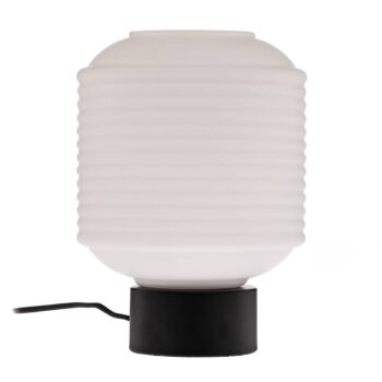 Stolná lampa Lindby Cagla, biela, sklo, výška 25 cm, E27