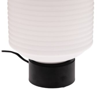Stolná lampa Lindby Cagla, biela, sklo, výška 25 cm, E27