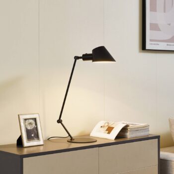 Stolná lampa Lindby Corali, čierna, kov, výška 64 cm
