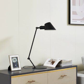 Stolná lampa Lindby Corali, čierna, kov, výška 64 cm