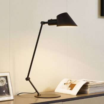 Stolná lampa Lindby Corali, čierna, kov, výška 64 cm