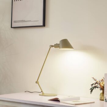 Stolná lampa Lindby Corali, svetlozelená, kov, výška 64 cm