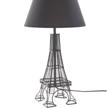 Stolná lampa Lindby Croia, čierna, kov, Ø 28 cm, E27
