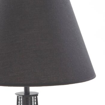 Stolná lampa Lindby Croia, čierna, kov, Ø 28 cm, E27