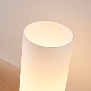 Stolná lampa Lindby Elianna, biela, sklo, 24 cm, stmievateľná, E14