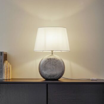 Stolná lampa Lindby Florentino, 49 cm, keramika, textil