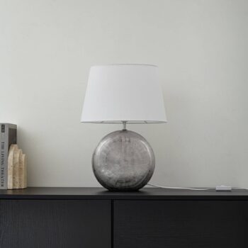 Stolná lampa Lindby Florentino, 49 cm, keramika, textil