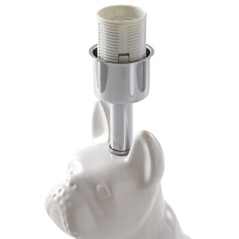 Stolná lampa Lindby Herry, biela, keramika, pes, výška 46,5 cm