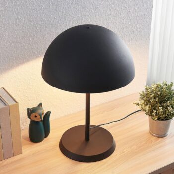 Stolná lampa Lindby Idalene, výška 51 cm, čierna, kov