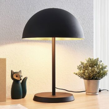 Stolná lampa Lindby Idalene, výška 51 cm, čierna, kov