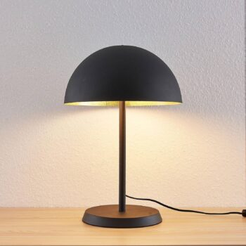 Stolná lampa Lindby Idalene, výška 51 cm, čierna, kov