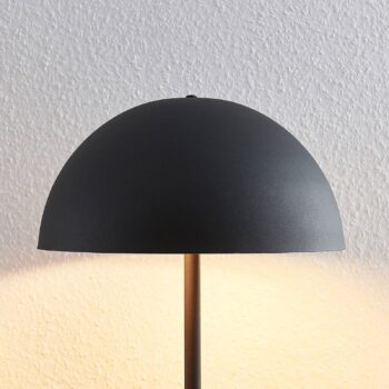 Stolná lampa Lindby Idalene, výška 51 cm, čierna, kov