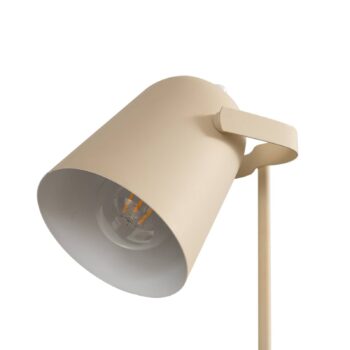Stolná lampa Lindby Ilmar, béžová/biela, kov, Ø 12 cm